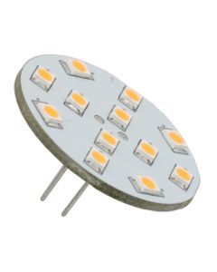 12V G4 baksidepinner 2W 12 SMD2835 led pære, varmhvit