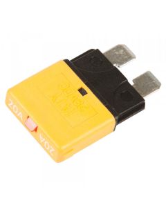 Flatstiftsikring, 20A, gul, automat