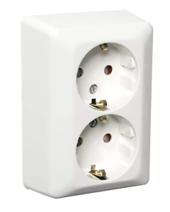 230V ELKO dobbel stikkontakt påvegg m/jord