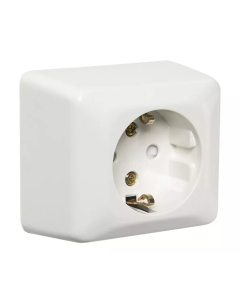 230V ELKO Enkel stikkontakt påvegg m/jord