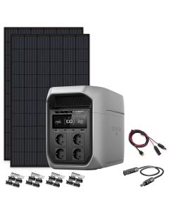 EcoFlow Delta 3 Max Plus med 2x 450W Solcellepanel