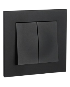 230V ELKO Plus Bryter innfelt dobbel, Sort