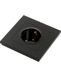 230V ELKO Plus Stikkontakt Enkel lnnfelt Jord, Sort