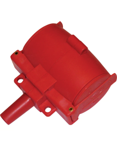 2-Veis kontakt m/jord og klapplokk Rød IP44