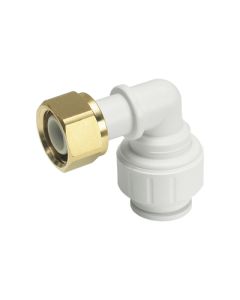 JG Hurtigkopling 15mm til 1/2&quot; innv. gjenger, 90gr.bend, messing