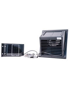 Solventilator SWF-102, med solcellepanel, sort
