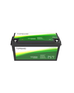 Lithium Batteri: LiFePO4 12V 200Ah, 200A BMS, Topband