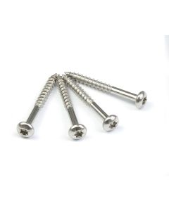 Rustfri treskrue med kulehode A4 4,2 x 40 mm, 100pk